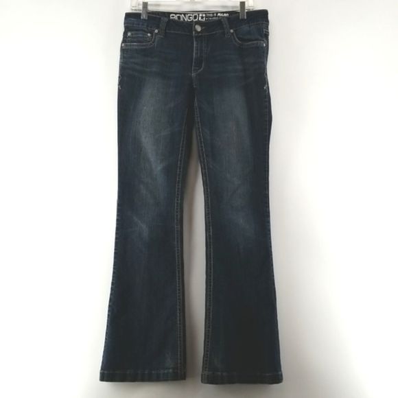 Bongo Jeans Women's Size 10 Washed Blue Low Rise Flare Leg This Is Milan - Picture 1 of 13